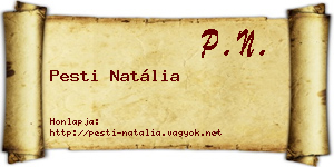 Pesti Natália névjegykártya
